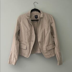 GAP Tan Cropped Blazer Tailored Fit